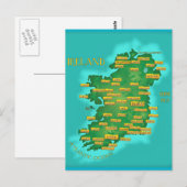 アイルランド地図 ポストカード (正面/裏面)