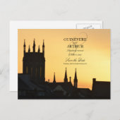 アイルランド城アビー結婚式の日付を保存 案内ポストカード (正面/裏面)