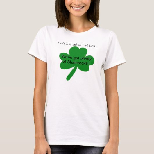 アイルランド娘に手を出すな 面白いTシャツ Tシャツ (正面)