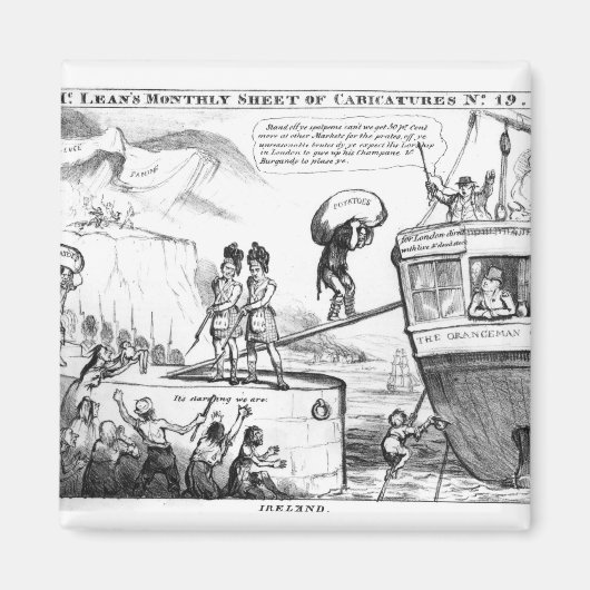 アイルランド州風刺漫画 マグネット (正面)