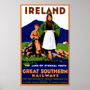アイルランド復興ヴィンテージ旅行ポスター ポスター