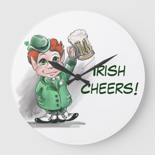 アイルランド応援!ラウンドウォールクロック ラージ壁時計 (正面)