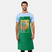 アイルランド恵みクロスパーソナライズされた エプロン (着用した状態)