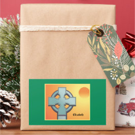 アイルランド恵みクロスパーソナライズされた 長方形シール