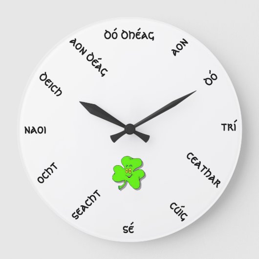 アイルランド数字ウォールクロック円弧1 ラージ壁時計 (正面)