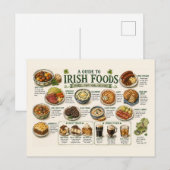 アイルランド料理ガイド 伝統的な食のイラストレーション ポストカード (正面/裏面)