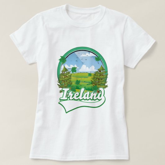 アイルランド旅行のロゴ Tシャツ (デザイン正面)