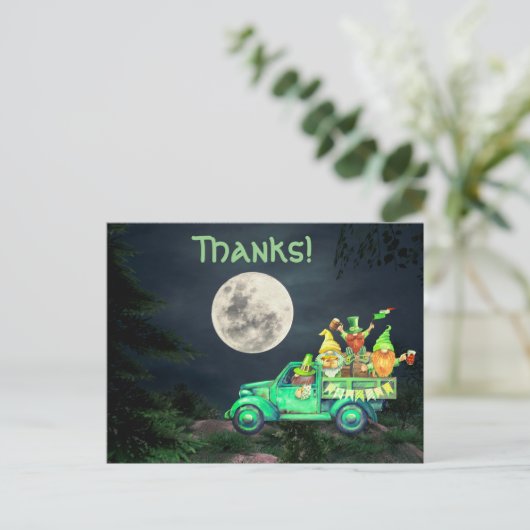 アイルランド格言と満月感謝してい!サンキュー ポストカード (スタンド正面)