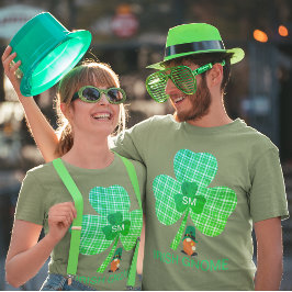 アイルランド格言モノグラムシャムロックユニセックスSt patricks Tシャツ
