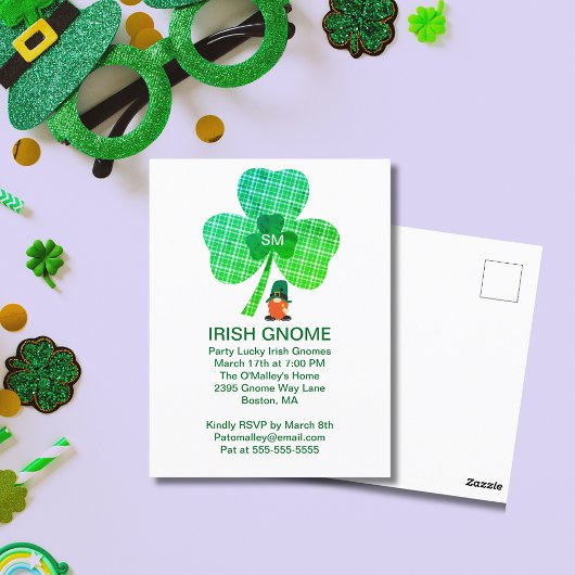 アイルランド格言モノグラムシャームロックSt patricks ポストカード