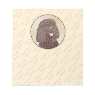 アイルランド水スパニエル 絵画 - オリジナル 犬 アート ノートパッド