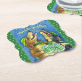 アイルランド犬、ST。パトリックの日グリーンビール ペーパーコースター (アングル)