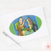 アイルランド犬、ST。パトリックの日グリーンビール 楕円形シール (封筒)