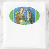 アイルランド犬、ST。パトリックの日グリーンビール 楕円形シール (バッグ)