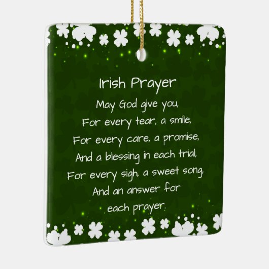 アイルランド祈りの言葉と賛美のクリパーソナライズされたスマス セラミックオーナメント (右)