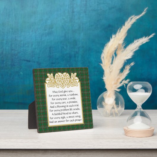 アイルランド祈りの言葉ケルト縁どクアンドタータンチェック フォトプラーク (インサイチュ)