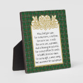 アイルランド祈りの言葉ケルト縁どクアンドタータンチェック フォトプラーク (正面)