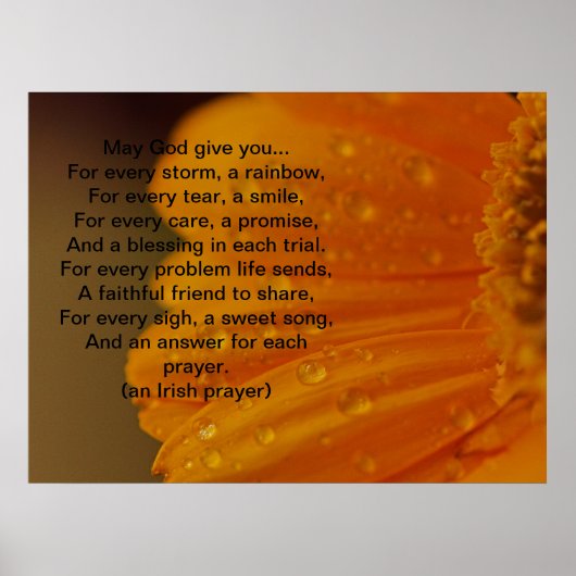 アイルランド祈りの言葉プリント ポスター (正面)