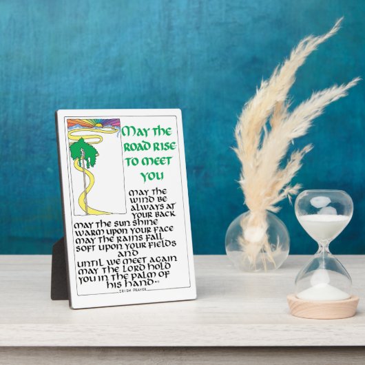 アイルランド祈りの言葉5月の道路はあなたに会うために上昇 フォトプラーク (側面)