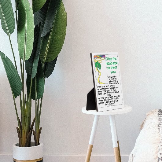 アイルランド祈りの言葉5月の道路はあなたに会うために上昇 フォトプラーク