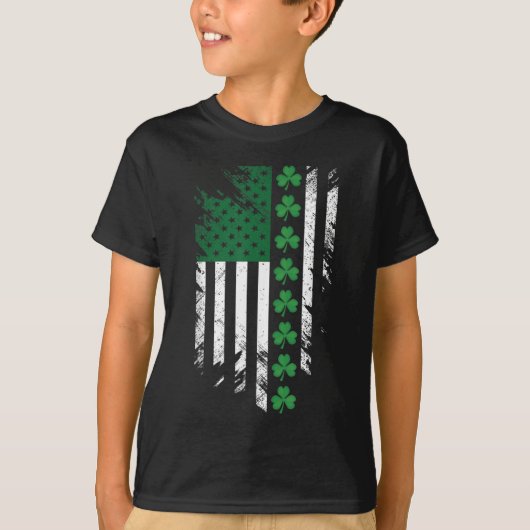 アイルランド米国国旗の聖パトリックの日 Tシャツ (正面)