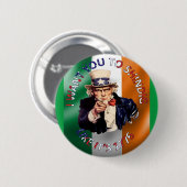 アイルランド系アメリカ人のサムおじさんの祝祭 缶バッジ (正面&裏面)