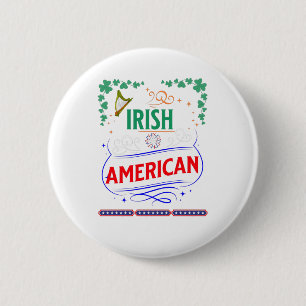 アイルランド系アメリカ人のシャムロックズハープバナー花火 缶バッジ