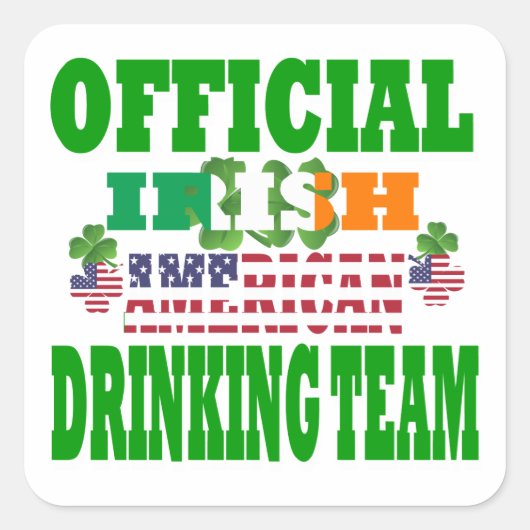 アイルランド系アメリカ人の公式の飲みチーム スクエアシール (正面)