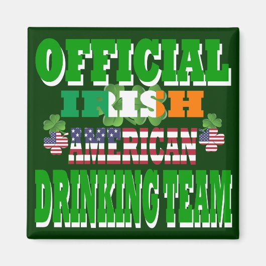 アイルランド系アメリカ人の公式の飲みチーム マグネット (正面)