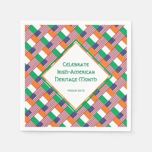 アイルランド系アメリカ人の祝伝統月クリスチャン スタンダードカクテルナプキン (正面)