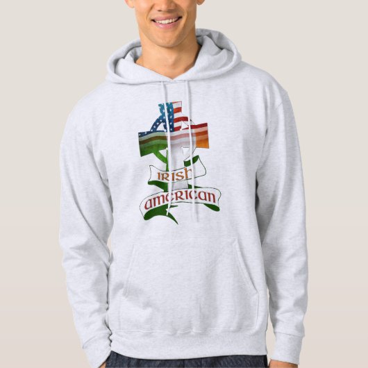アイルランド系アメリカ人ケルト十字のフーディ パーカ (正面)