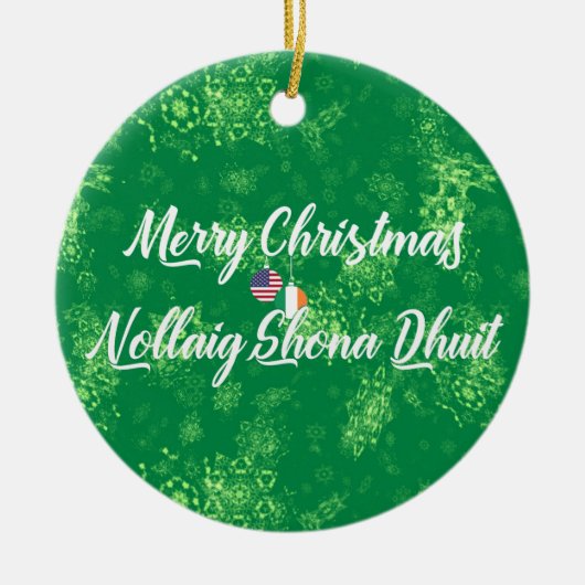 アイルランド系アメリカ人バイリンガルデコレーションゲール セラミックオーナメント (正面)