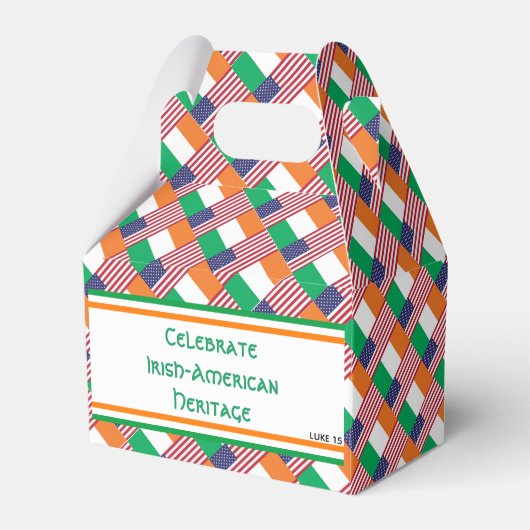 アイルランド系アメリカ人伝統月アイルランド合衆国国旗 フェイバーボックス (正面サイド)