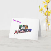 アイルランド系アメリカ人文字の誕生日グリーティングカード カード (黄色い花)