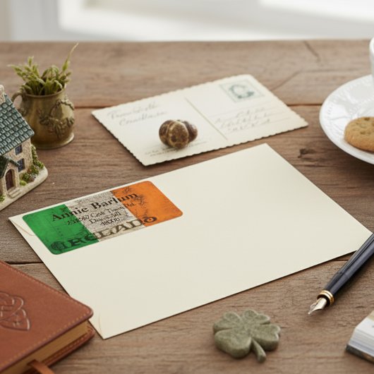 アイルランド素朴国旗の差出人住所ラベル ラベル