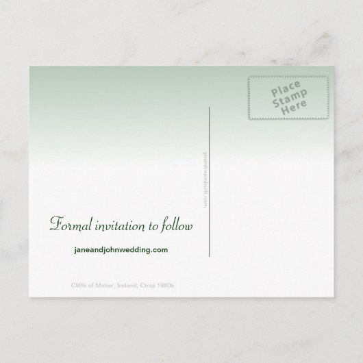 アイルランド結婚のテーマの崖のモハーの日付を保存 案内ポストカード (裏面)