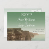 アイルランド結婚のテーマクリフズオブモハーRSVP インビテーションポストカード (正面/裏面)