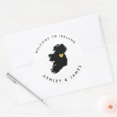 アイルランド結婚ウェルカムステッカーラベル、金ゴールドブラック ラウンドシール (封筒)