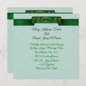 アイルランド結婚式招待状のシャムロックとリボン 招待状 (正面/裏面)