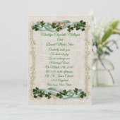 アイルランド結婚式招待状のシャムロックとリボン 招待状 (スタンド正面)