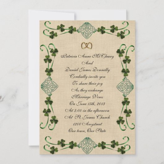 アイルランド結婚式招待状ユニティノット 招待状 (正面)