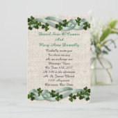 アイルランド結婚式招待状リネンエレガント 招待状 (スタンド正面)