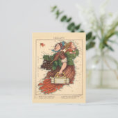 アイルランド絵地図ヴィンテージはがき ポストカード (スタンド正面)