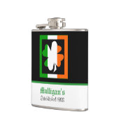 アイルランド縁ど国旗パーソナライズされた フラスク (左)