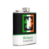 アイルランド縁ど国旗パーソナライズされた フラスク (右)