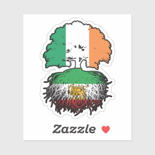 アイルランド育ちのイランのルーツ ライオンと太陽 シール (シート)