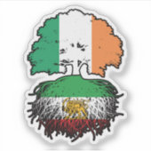 アイルランド育ちのイランのルーツ ライオンと太陽 シール (正面)
