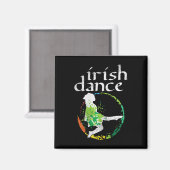 アイルランド舞踊の少女の色 セントパトリックデー ケイリー踊り子 マグネット (正面/裏面)
