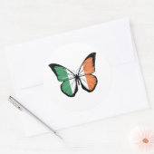 アイルランド蝶々国旗 ラウンドシール (封筒)