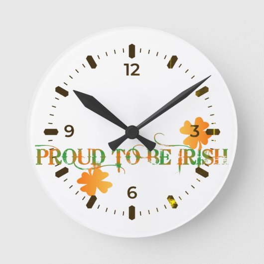 アイルランド誇りを持ったの時計 ラウンド壁時計 (正面)
